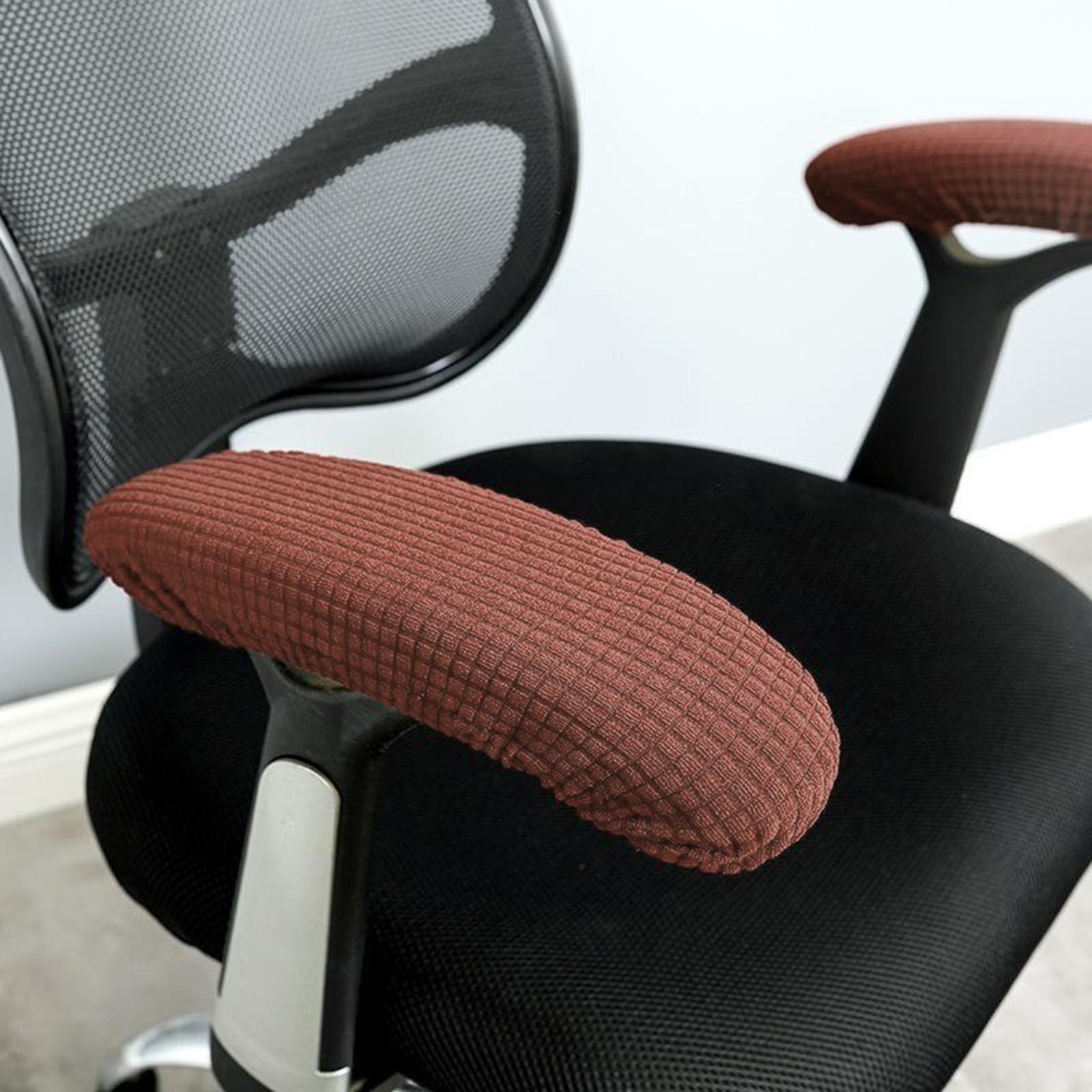 2pcs Office Gaming Chair Armrest Covers Cushions Pads Desk Chair Arm Cover - Coffee, 25-33cm, Brown